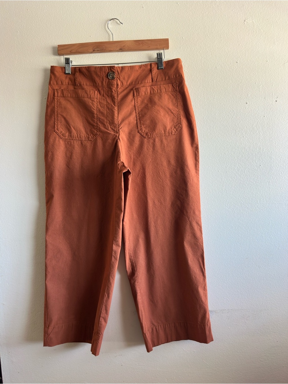 Hillary Radley Women's Wide-Leg Pants in Rust Orange Size 14
